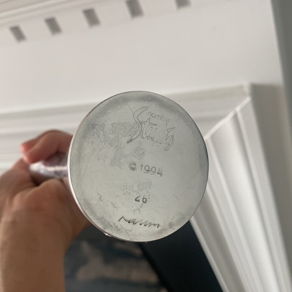 Nambe studio 1994 set of two Candle Sticks #26 vintage MCM modern metal - Picture 6 of 6